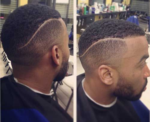 deep parting haircut for black men