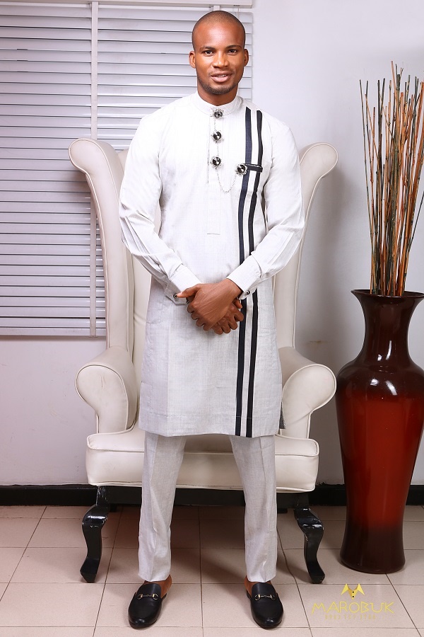 Model Wearing Clothes designed by Chidiebere Ekwunife - Nigerian Men Traditional Wears