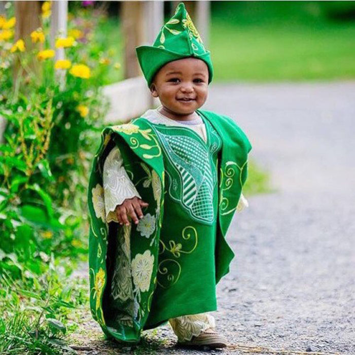 Agbada Styles for Baby Boys (2) green and white